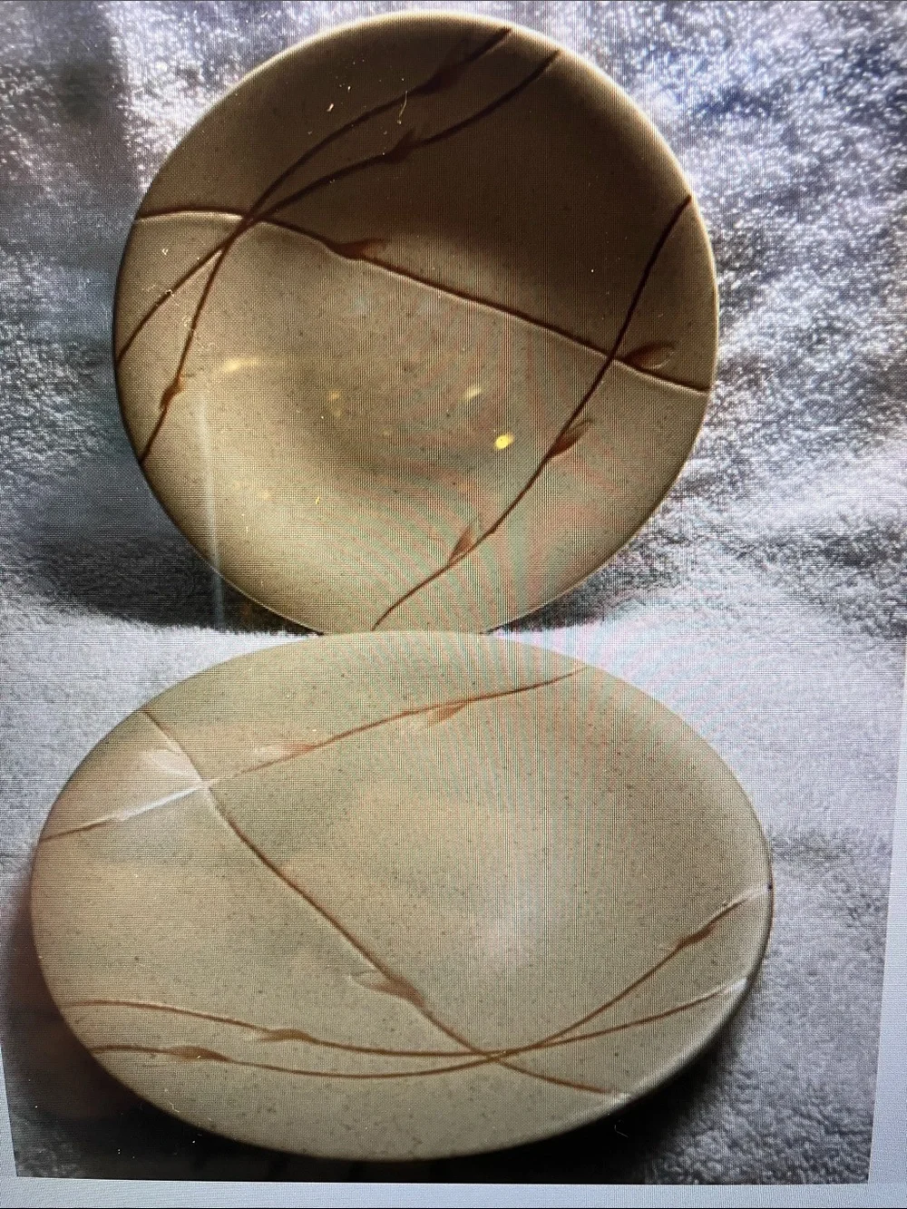 2 Beige Replacement Willow Pattern Salad Plates 8” Pottery Barn